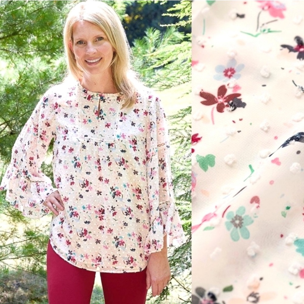 Matilda Jane medium Floral Blouse with Bell Sleeves